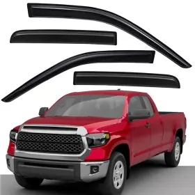 Wv94704 Lightronic For 2022-2025 Toyota Tundra Double Cab Tape-on Smoke Window Visors Rain Guards