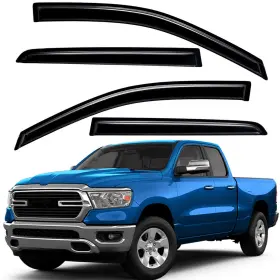 Wv94813 Lightronic Tape-on Window Visors Sun Rain Guards Vent Shade For 2019-2025 Ram 1500 Quad Cab