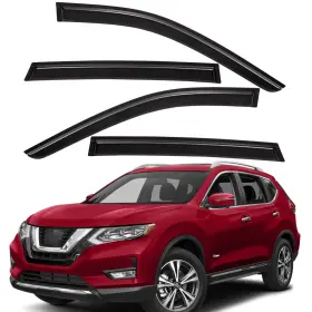 Wv94827 Lightronic Tape-on Window Visors Sun Rain Guards Vent Shade For 2014-2020 Nissan Rogue