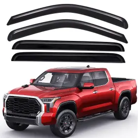 Wv94888 Lightronic Tape-on Window Visors Rain Guards Vent Shade For 2022-2025 Toyota Tundra Crewmax