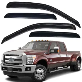 Wv94953 Lightronic Tape-on Window Visor Sun Rain Guard For 99-16 Ford F250 F350 Super Duty Crew Cab
