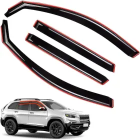 Lbr1423chr Longkees In-channel Rain Guards Window Deflectors For Jeep Cherokee 2014-2023 4pcs