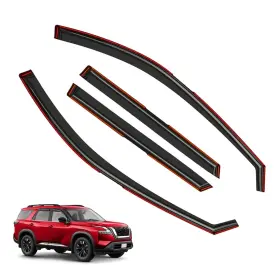 Pathfinder-22-ic Longkees In-channel Window Visors Rain Guards Nissan Pathfinder 2022-2025 Dark-smoke 4pc