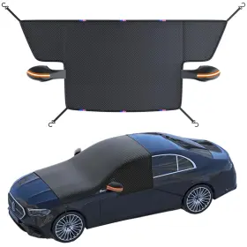 Lootaan Zzyt36 All Weather Windshield Cover With Magnetic Edges Large Black