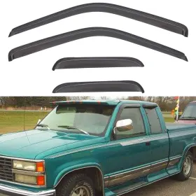 Lqwv-ck88ext-out Lqqdp Set Of 4 Front Rear Smoke Sun Rain Guard Outside Mount Tape-on Acrylic Window