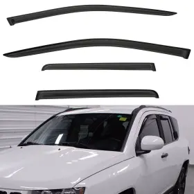 Lqwv-com11 Lqqdp 4pcs Front Rear Smoke Tint Sun/rain Guard Outside Mount Tape-on Vent Window V