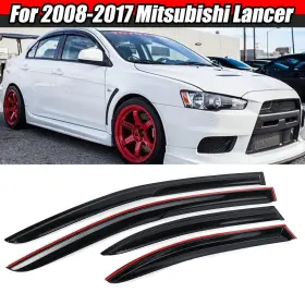 Hy003052 Mag For 08-17 Mitsubishi Lancer Weather Shield Wind Deflector Rain Guard Vent Visor