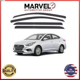 Mvacc18 Marvel Automotive Group For Hyundai Accent 2018-2022 Black Window Vent Visor Rain Guard Deflectors