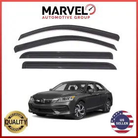 Mvacco13 Marvel Automotive Group Black Honda Accord 2013-2017 Window Vent Visor Rain Guards Deflectors