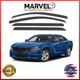 Mvchar11 Marvel Automotive Group For 2011-2023 Dodge Charger Black Window Vent Visor Rain Guards Deflectors