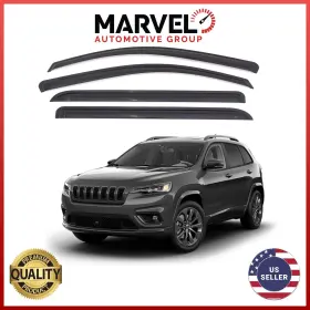 Mvche16 Marvel Automotive Group For Jeep Cherokee 2014-2021 Black Window Vent Visor Rain Guards Deflectors