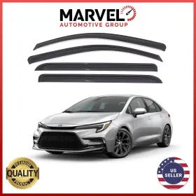 Mvcor20 Marvel Automotive Group For Toyota Corolla 2019-2024 Black Window Vent Visor Rain Guard Deflectors