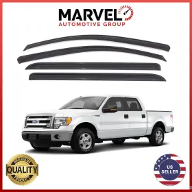 Mvf15009 Marvel Automotive Group For Ford F-150 Crew Cab 2009-2014 Black Window Visor Rain Guard Deflectors