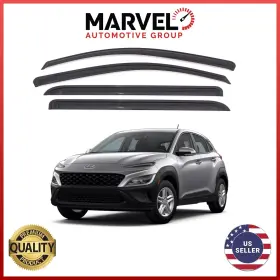 Mvko17 Marvel Automotive Group For Hyundai Kona 2018-2023 Black Window Vent Visor Rain Guards Deflectors