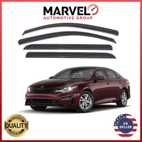 Mvop16 Marvel Automotive Group For Kia Optima 2016-2020 Black Window Sun Vent Visor Rain Guard Deflectors