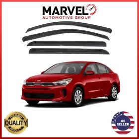 Mvrio11 Marvel Automotive Group For 2018-2023 Kia Rio Sedan Black Window Vent Visor Rain Guards Deflectors