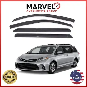 Mvsien11 Marvel Automotive Group For Toyota Sienna 2011-2020 Black Window Vent Visor Rain Guards Deflectors