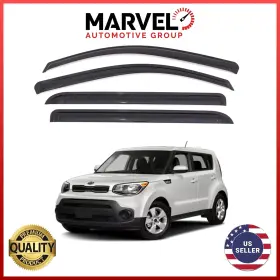Mvsou14 Marvel Automotive Group For Kia Soul 2014-2019 Black Window Sun Vent Visor Rain Guards Deflectors