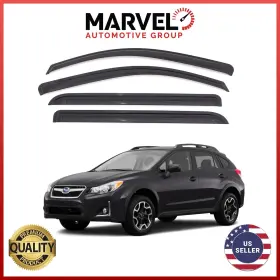 Mvtrek13 Marvel Automotive Group For Subaru Xv Crosstrek 2013-2017 Black Window Visor Rain Guard Deflectors