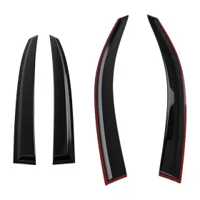 Xr74b8 Maxpeedingrods 4pc Window Visors Rain Guards Wind Kit For Kia Rio 2018-2023 Black Tinted Set