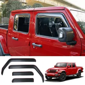 Maxzina 712636963801 Visor Rain Guards For 2020-2026 Jeep Gladiator Jt 2018-2026 Wrangler Jl 4pcs