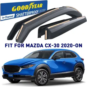 Gy007842 Mazda Side Window Deflectors Rain Guards For 2020-2024 Cx-30 Shatterproof