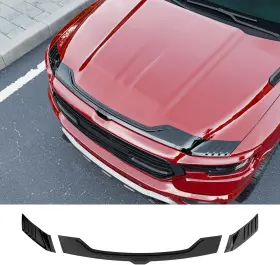 Menghe 733039570281 For 2019-2025 Dodge Ram 1500 Hood Deflector Glossy Black Shield Protector