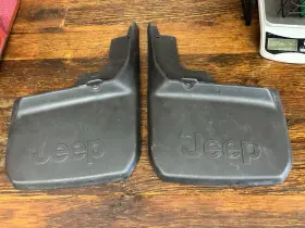 82210232 Mopar 07-18 Jeep Wrangler Rear Deluxe Splash Guards Logo Factory Oem