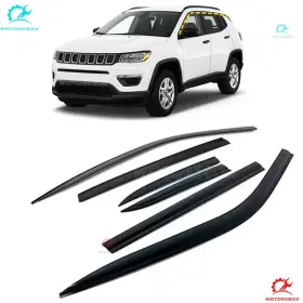 Motorebox 8809248634730 6pcs Smoked Door Visor Window Vent Deflector Fits For Jeep Compass 2017-2024