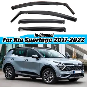 Hy009142 Mtd In-channel For Kia Sportage 2017-2022 Weather Shield Wind Deflectors Vent Visors