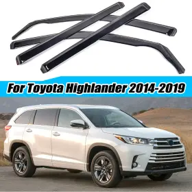 Hy010216 Mtd In-channel For Toyota Highlander 14-19 Weather Shield Wind Deflector Vent Visor