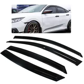 Mycpqydsy16 Mymt For 2016-2021 Honda Civic Jdm 3d Wavy Mugen Style Window Vent Visors Rain Guards