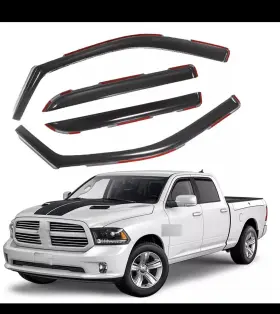 Nilight 4035454 For 2009-2018 Dodge Ram 1500 2500 3500 Crew Cab Window Vent Visors Rain Guards
