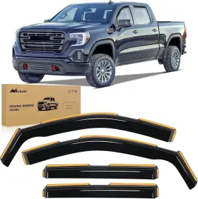 Nilight 840323917681 In Channel Rain Guards For Chevrolet Chevy Silverado 1500 Crew Cab 19-25