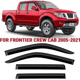 100921 Nissan Rain Guards Vent Visors Shade For 05-21 Frontier Crew Cab Shatterproof