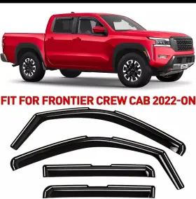 200457 Nissan In Channel Rain Guards Vent Visors Shade For 2022-2025 Frontier Crew Cab