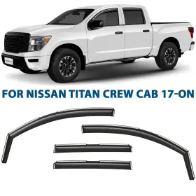 617500 Nissan Rain Guards Vent Visors Shade For 2017-2025 Titan Crew Cab