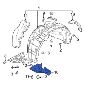 628225mr0a Nissan Oe For Ariya 2023-2025 Front Right Stone Deflector