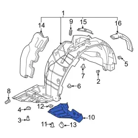 628235mr0a Nissan Oe For Ariya 2023-2025 Front Left Stone Deflector
