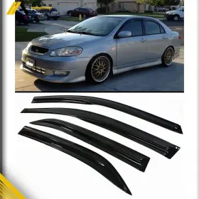 At836142yt Nurniacl Fit For 2003-08 Toyota Corolla 4-door Window Visor Sun Rain Guard Deflector 4pcs