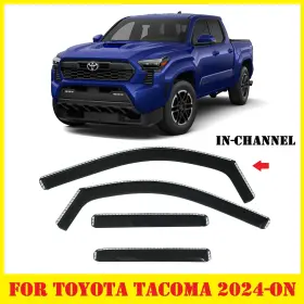 2424555 Olltoz For Toyota Tacoma 2024-2025 In Channel Window Visors Deflectors Rain Guards