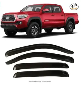 Olltoz 779683868725 Window Visor Deflectors For Toyota Tacoma Double Cab Smoke 2005-2023