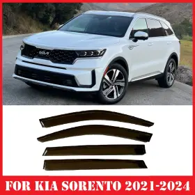 Kisovs21 Olltoz O For Kia Sorento 2021-2025 Smoke Tinted Window Visors Deflectors Rain Guards