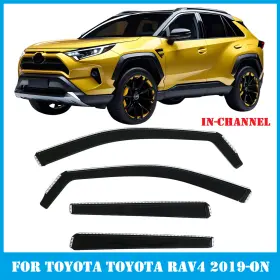 Olltoz O Tyrvvs19c For Toyota Rav4 2019-2025 In-channel Window Visors Deflectors Rain Guards