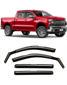 Ocvsvvs19 Olltoz For Chevy Silverado/gmc Sierra 1500 Crew Cab 2019-2025 Window Visors Rain Guards