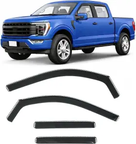 Ofdf150vsc15c Olltoz For Ford F150 Supercrew In-channel Window Visor Deflectors Rain Guards 2015-2026