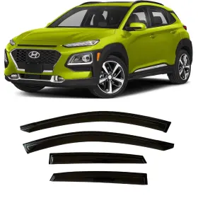 Ohyknvs18 Olltoz 2018-2023 Tape-on Side Window Visor Deflectors For Hyundai Kona Se Sel Plus N