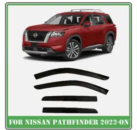 Onipfvs22 Olltoz For Nissan Pathfinder 2022-2025 Tinted Window Visors Deflectors Rain Guards Onipfvs22 Olltoz For Nissan Pathfinder 2022-2025 Tinted Window Visors Deflectors Rain Guards
