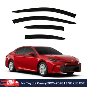 Olltoz Otycmvs25 For Toyota Camry 2025-2026 Dark Smoke Vent Visor Window Rain Guards Deflector