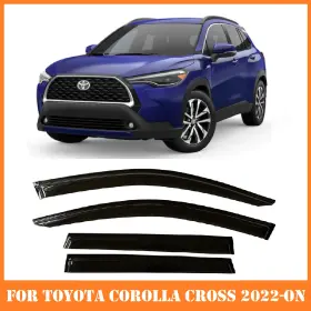Otycrcsvs22 Olltoz For Toyota Corolla Cross 2022-2025 Tinted Window Visors Deflectors Rain Guards